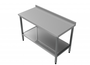Rostfri arbetsbänk med bakkant 160 cm - Rostfri arbetsbänk med bakkant 160 cm