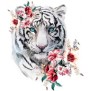 NYHET Diamond Painting - White tiger Flower 30*40 fyrkantig