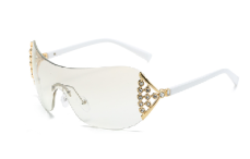 Solglas Porto vit guld ljust spegelglas