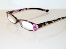 Läsglas rosa blom