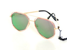 Solglas Monaco guld med rosa eller orange spegel