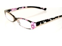 Läsglas rosa blom