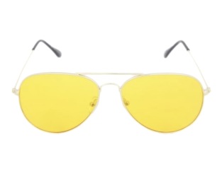 Solglas gula pilot med ljus båge