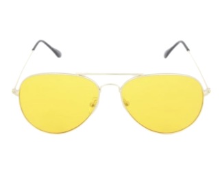 Solglas gula pilot med ljus båge