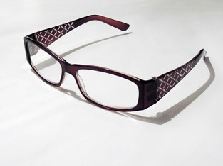 Läsglas rutan rödbrun