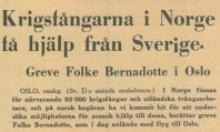 Utdrag från artikel i Svenska Dagbladet den 17 maj 1945.