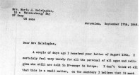 Utdrag ur brevväxlingen mellan Maria J. Helsingius och greve Folke Bernadotte.
