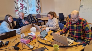 The SITES Secretariat and colleagues from Grimsö, Lönnstorp and Röbäcksdalen meet to discuss data (Photo: Holger Villwock)
