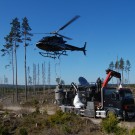 Helicopter used for fertilization of the High-yield Experimental Forest