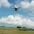 Drone used to capture aerial images of the fields 