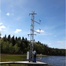 Tower for measurements of gas fluxes over a lake at Skogaryd
