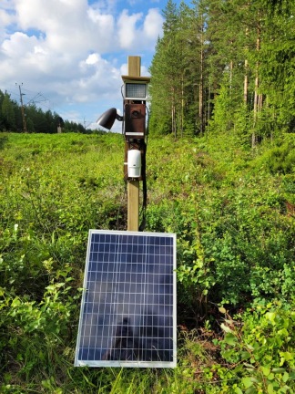 MASS unit, plus energy source, rigged and ready at one of the test plots along a railway. Photo: Carolin Berndt