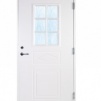Friggebod 14,4 kvm - Byte av dörr till vitmålad ytterdörr