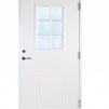 Attefallshus 25 kvm (15 kvm gäststuga - 10 kvm förråd) - Byte av dörr till vitmålad ytterdörr