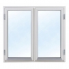 Härbre 30 m² + 30 m² (60m²) + Balkong - Extra fönster vitmålat 100x100cm 2-lufts