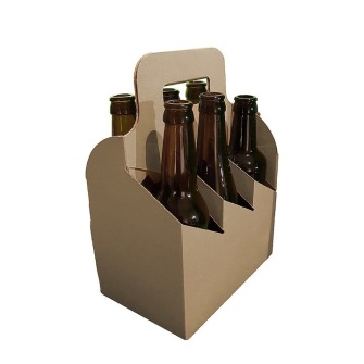 Sexpack för flaskor brun