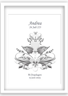 Doptavla kurbits i svartvitt på vit bakgrund - A4 21 x 29,7 cm