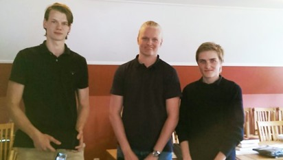 Vinnarlaget. Fr v. Mathias Arwsäter, Oscar Johansson, David Gunnarsson