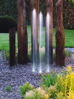 springvatten oase waterjet trio, fontän, trädgårdsdamm, munstycke