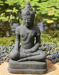 Budda, munk, trädgårdskonst, trädgårdsfigur, japansk trädgård.