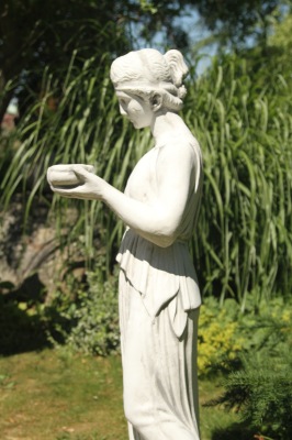 Trädgårdskonst, trädgårsfigur, vit marmor konst