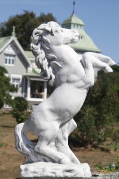 staty häst trädgårdskonst