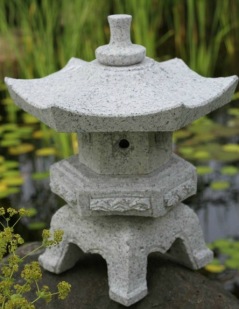 japansk trädgård stenhus i