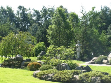 japansk trädgård japanska granithus zen