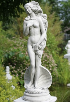 Trädgårdskonst vit staty afrodite