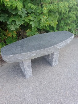Massiv Granitbänk, Robust bänk till trädgården, Svart Granit Bänk