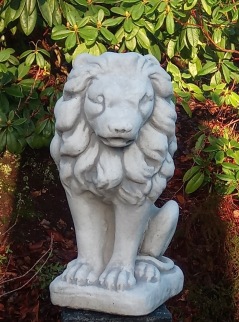 trädgårdskonst grindlejon, staty vitt lejon