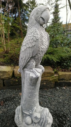 Staty papegoja trädgårdskonst