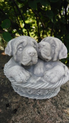 Staty hundar trädgårdskonst