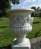Trädgårdskrukor vita , urna trädgårdskonst