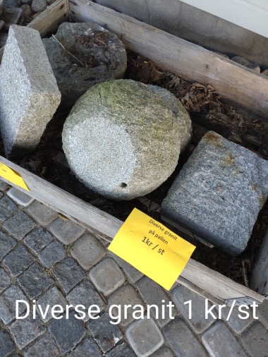 diverse granit natursten 1kr / styck
