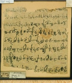 Tocharian B text (administrative document) in cursive script. Tocharian B text (administrative document) in cursive script.