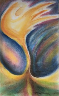 Image description: An abstract painting of freedom and engagement. Image description: An abstract painting of freedom and engagement.