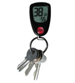 Nyckelring med klocka och termometer