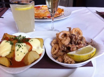 Lunch på Rossini. Deras calamares är så goda. Lunch på Rossini. Deras calamares är så goda.