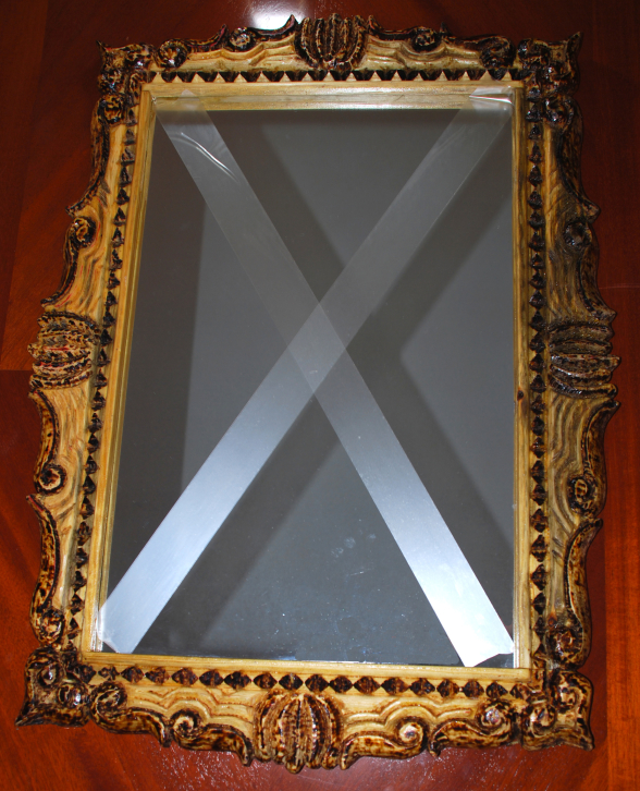 Mirror Frame, 56 x 78 cm, träsnideri