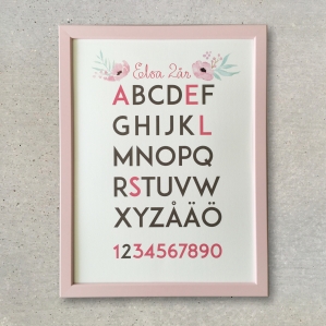ABC123 TAVLA | Pink | Gray | Letters