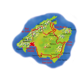 Mallorca Runt 270 km. (Klicka för större bild)