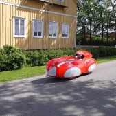 Gäst som färdas med velomobil
