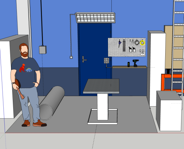 Anders skiss av arbetsstationen i Google SketchUp Anders skiss av arbetsstationen i Google SketchUp