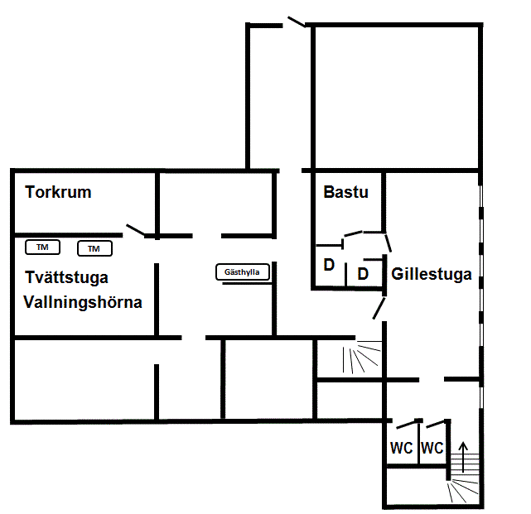 D = Dusch TM = Tvättmaskin D = Dusch TM = Tvättmaskin