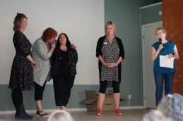 Malin Sundqvist, Eva Porat, Anna Wilczek och Sirpa Lindelöf pratade "samspel mellan domare och utställare".
