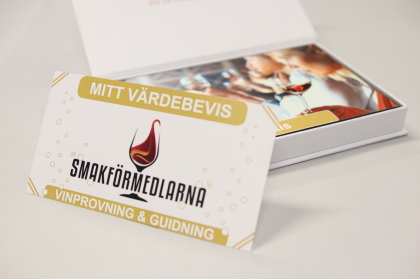 värdebevis på en vinprovning som present värdebevis på en vinprovning som present