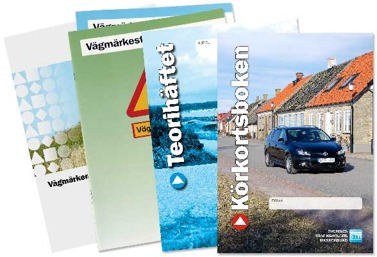 Bilden föreställer de teoriböcker du stöter på när du tar ditt körkort Bilden föreställer de teoriböcker du stöter på när du tar ditt körkort