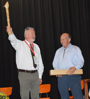 Istvan Marton is presented the hammer for the next European Conference in Hungary 2018.