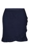 Knälång kjol med volang, blå - XL (54/56)